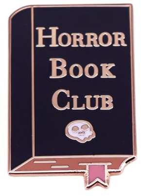 Horror-Themen-Brosche, Abzeichen, Horrorbuch, Club, Totenkopf-Muster, harte Emaille, Gothic-Anstecker, Horror-Abzeichen, Cartoon, niedliche Buchform, Anstecknadel für Damen, Herren, Rucksack, Hüte,