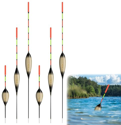 Recitem Posen Angeln Angelposen Leuchtposen Angel Posen Set Angeln Posen Leuchtpose mit Batterie Angelposen Angel Schwimmer Set Posen Angeln Schwimmer (6 Stück)