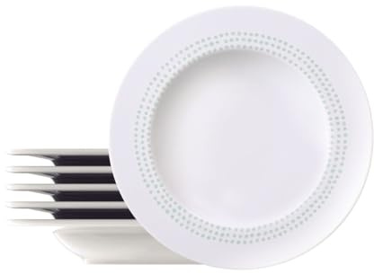 Tramontina - Platos hondos redondos decorados porcelana 23 cm Monocroma. Juego de 6 unidades.