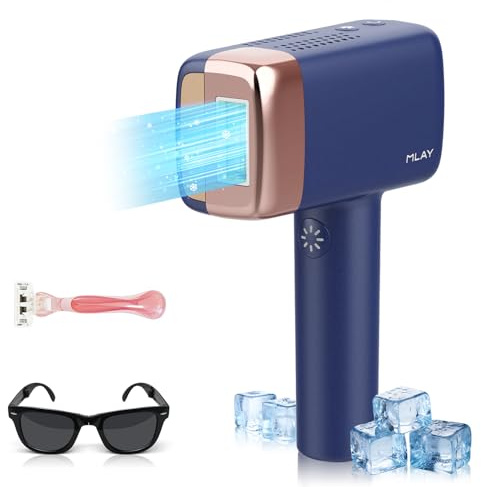 IPL Laser Hair Removal Device 0.5 Sec/Flash,Ice-Cooling Hair Removal(20J),Epilatorfor for Women & Men with 5 Energy Levels &2 Flash Modes,Facial Laser Hair Removal Device for Bikini,Legs and Back