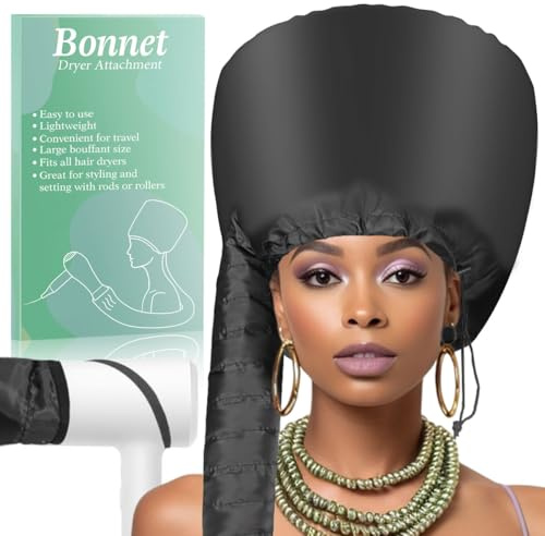 Gorro secador de pelo con capucha, secador de pelo de secado rápido para cabello natural, acondicionamiento profundo, peinado y mejora de rizos, ajuste ajustable, distribución del calor, portátil y
