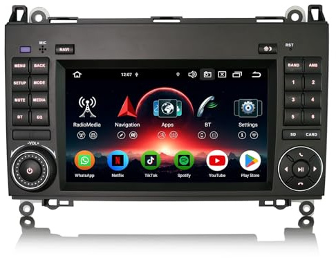 Erisin Android 16 Autoradio 2Din GPS Navi für Mercedes Benz A/B Klasse W169 W245 Sprinter Viano Vito VW Crafter 7 Zoll CarPlay Android Auto WiFi 4G Bluetooth DSP DAB+ OBD2 Canbus USB 8-Kern 4GB+64GB