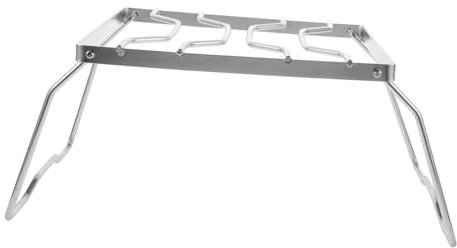 BESPORTBLE Portable Stove Holder Folding Campfire Stand Bbq Rack for Outdoor Use Camping Shelf Stainless Steel Grate Rack