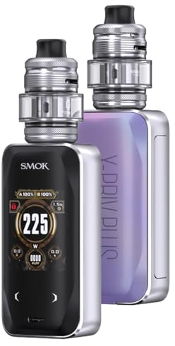SMOK X-Priv Plus Kit |Smok X-Priv Plus Mod 225W con 5.5ml TF-D SubTank Fit D-Coil 0.15/0.23ohm Cigarrillo Electrónico DTL Vape sin nicotina (Negro) (Purple)