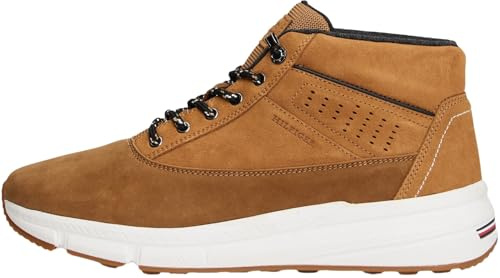 Tommy Hilfiger Botas de caña baja Hombre Hybrid de piel, Marrón (Desert Khaki), 41