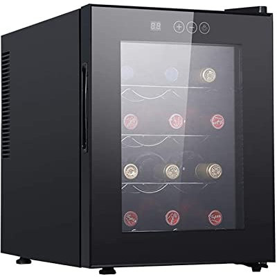 IUBGFTO Enfriador de Vino con compresor de 12 Botellas, refrigerador, Bodega Independiente Grande, protección contra la radiación, Ahorro de energía y Silencio, Control de Temperatura Inteligente