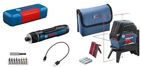 Bosch Professional GO 3 Cordless Screwdriver & Bosch Professional Cross Line Laser GCL 2-15