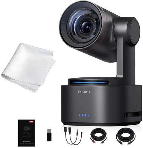 OBSBOT Tail 2 4K PTZR NDI Camera 60fps, 5x Optical Zoom, AI Auto Tracking | 1/1.5 50MP, HDMI/SDI/USB/IP Multi-Output, for Church Worship Live Events