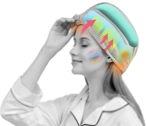 Kopfmassagegerät Helm Elektrisches Akupunkturpunkte Zur Entspannung des Gehirns Spannungsfreisetzungs-Vibrations Massagegerät mit Wärme, Luftkompression Zur Stressreduzierung des Kop