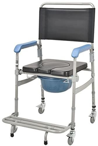 HUNTFF Fauteuil Roulant, Chaise de Toilette portative légère avec Toilettes intégrées pour Personnes handicapées, Personnes âgées et Autres Personnes en Position Debout