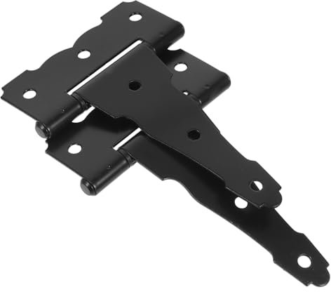 KICHOUSE 2 Stück 5 Scharniere für Holz tor scharnier Mattes Scharnier Vielseitiges Scharnier Fensterscharnier Aluminium groß Beschläge für Schuppentüren Bausatz für Zauntore Eisen Black