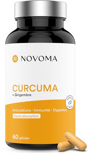 Curcuma 300mg - Avec Gingembre, 60 Gélules Végétales - 2 Mois