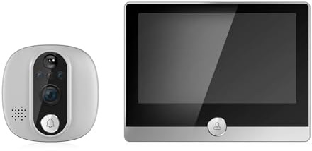 VEKELETE Schermo IPS da 4,3 Pollici, 2 MP 1080P, App Tuya, WiFi, IP, videocitofono, Telecamera, visore visivo(2 in 1 Water Tank Dust Box)