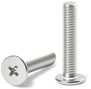 M3-0.5 x 16mm 50Pcs Flat Round Head Machine Screws, 304 Stainless Steel Phillips Cross Drive Screws Hardware Fastener