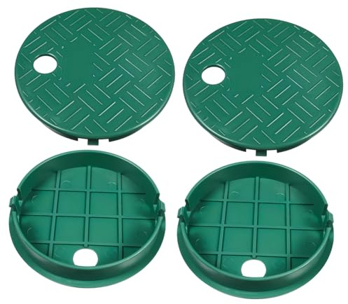HOODANCOS 4 pezzi Copertura per Valvole Sprinkler Rotonda Coperchio Resistente per Impianto Irrigazione Giardino Protezione Completa Valvole con Facile Accesso e Installazione Rapida
