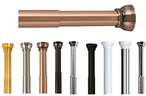 Spirella Teleskopstange Kreta | Duschvorhangstange ohne Bohren | Spannstange, durch Drehen verstellbar, sicherer Halt | als Duschstange, Kleiderstange | Kupfer 125-220 cm, Aluminium, Brown