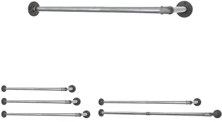 Natural Goods Berlin 1x Eckgarderobe Pipe GARD Corner | Temperguss Kleiderstange Decke Vintage Kleiderständer L-Form Wandmontage Kleiderschrank | Wasserrohre Fitting | DIY (B60 x T30cm, Industrial)