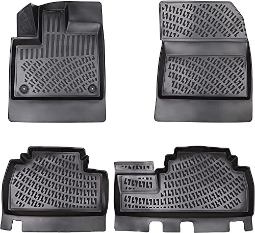 ELMASLINE 3D Gummimatten Set für Citroen BERLINGO 3 (2018-2025) | Fußmatten Set mit hohem Rand - Zubehör