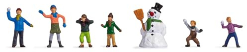 NOCH „Kinder im Schnee“ Modellfiguren-Set, perfekt für Winterszenen in der Spurweite N
