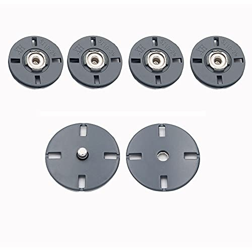 5Pcs/Set Snap Buttons Metal Buckle Buttons Invisible Buckle for Coat Clothing Sewing Accessories (#03 Grey, 25mm)