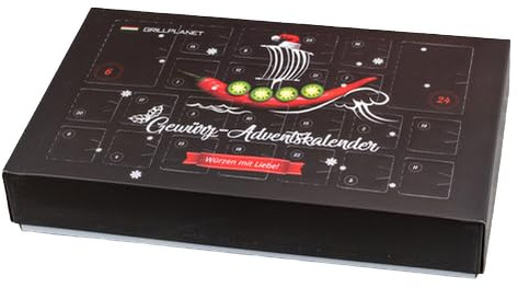 Gewürz Adventskalender 24 Gewürzmischungen gefüllt mit BBQ Grill und Pfannen Gewürzen