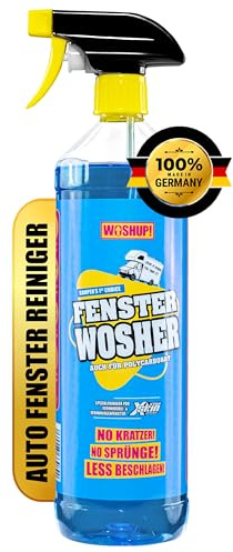 WOSHUP! Fensterreiniger Xtra Skin Schutzfilm 1000 ml Glasreiniger für Plexiglas Acrylglas, Scheibenreiniger für Wohnwagen, Wohnmobil, Auto, Caravan, Streifenfreie Reinigung