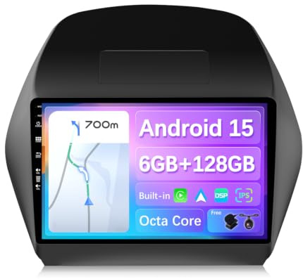 JOYX - [6G+128G] - Android 15 Autoradio Passt für Hyundai IX35 (2010-2017) - Eingebaut DSP/Carplay/Android Auto - Kamera MIC KOSTENLOS - 10.1” 2 Din -Unterstützung SWC 4G WiFi DAB Fast-boot 360-Kamera