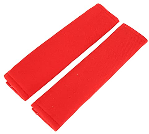 Confezione da 2 morbidi cuscinetti per cinture di sicurezza per adulti, aiutano a mantenere collo e spalle, comodi cuscinetti per cinture di sicurezza, nero (rosso), coperture per cinture di sicurezza