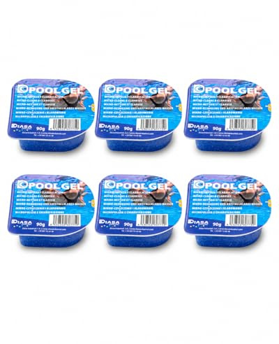 DIASA INDUSTRIAL Pack 6 UDS Gel Clarificante Piscinas Dpool Gel - MONODOSIS 90 GR - Agua Piscina cristalina