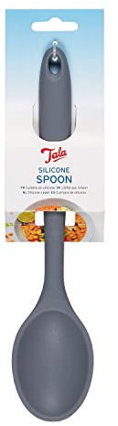 Tala Cuillère de service en silicone de couleur grise, résistante à la chaleur jusqu'à 240 degrés et idéale pour servir toutes les tâches de sauces et soupes, idéale pour une utilisation avec des