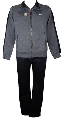 Campagnolo Tuta uomo DYNAMIC F.LLI size over completo tempo libero invernale felpato giacca aperta con zip articolo 8Q78148M, 262H Blu aviazione, Taglia 62