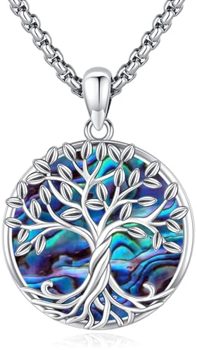 Eusense Collar Árbol de la Vida Colgante Árbol de la Vida Collar de Plata de Ley 925 Colgante Joyería Regalo para Mujeres Señoras Niñas Día de la madre