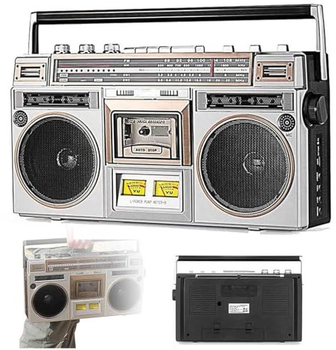 Lecteur de cassettes avec Bluetooth, enregistrement USB et radio FM/AM – Lecteur de cassette portable convertisseur capture audio MP3 via USB