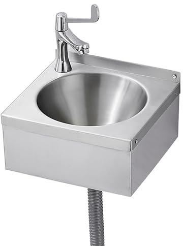 Lavello da Cucina Lavello a Parete Piccolo Lavamani in Acciaio Inossidabile 304, Lavello per Camper, Installazione Facile Lavello Multiuso, per Locali Tecnici Cucine Bar (30x27x13.5 cm)