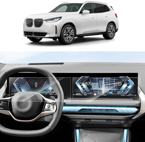 [4 pièces] SKTU Film de protection d'écran compatible avec BMW X5 X6 X7 Series 3 Series 5 Series 7 2023 2024 12.3 pouces Navigation + 14.9 pouces Cockpit Screen Protector