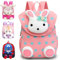 YOUYIKE Mochila Infantil Pequeña, Mochila Infantil 2 en 1 25cm con de Peluche Muñeco, Zona Trasera Suave y Correas Ajustables, Mini Mochila Para Niños de 2 a 6 Años (Conejo)