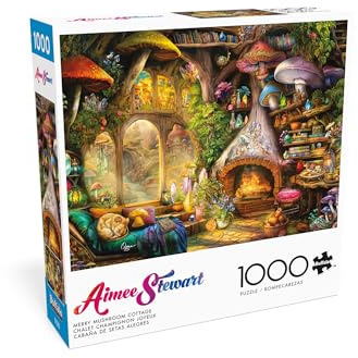 Buffalo Games – Aimee Stewart Merry Mushroom Cottage 1000 Piece Jigsaw Puzzle for Adults, Whimsical Fantasy Scene, Made in USA