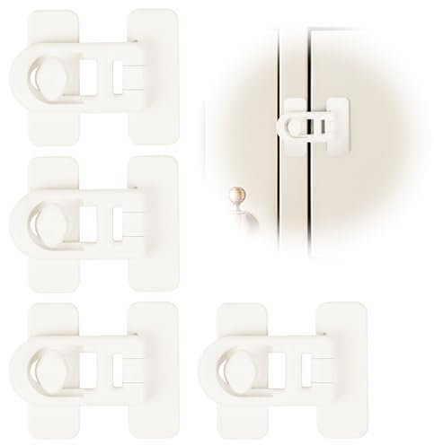 HOTUT Child Safety Fridge, 4 Stück Kindersicherung Kühlschrank & Schrankschloss-Starker Kleber, Kein Bohren, Schubladensicherung, Kindersicherung für Schränke und Schubladen, Kühlschrank(Weiß)