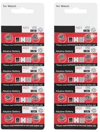 Supoion Lot de 10/20 piles bouton AG1/LR621 - Longue durée de vie - 1,5 V - Pour montres et petits appareils électroniques