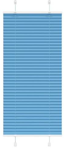 vidaXL Plissee Blau 60x100 cm Stoffbreite 59,4 cm Polyester, Faltrollo, Klemmfix, Plisseerollo, Jalousie, Rollo, Plisseerollo für Fenster