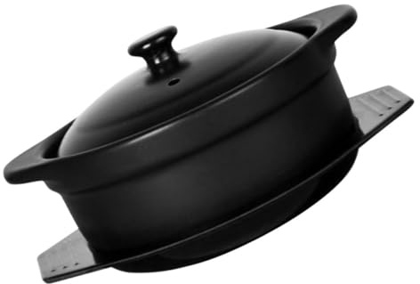 IMIKEYA Pentola in Ceramica Nero da 1,09l con Rivestimento Antiaderente e Isolamento Termico per Stufati e Zuppe in Cucina Domestica