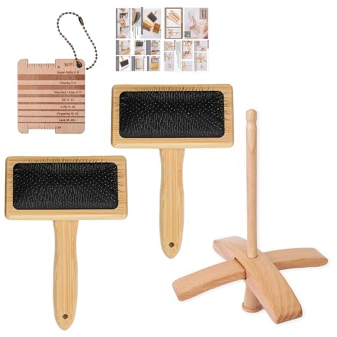 Xinsheinelry Spazzole per Cardare Avvolgitore Filato Intagliato A Mano A Forma Croce Strumento Riporre Fuso Turco in Legno Carda A Goccia Carda Turca in Legno A Goccia Ruota Tessitura