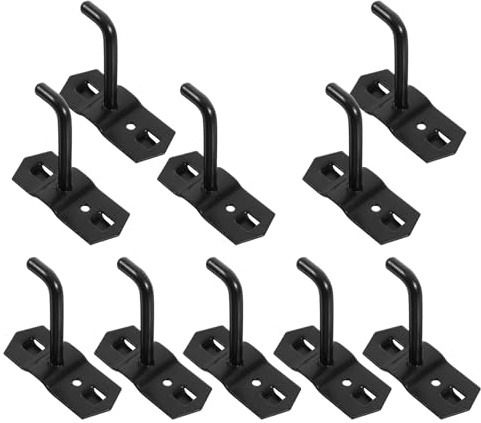 GALPADA Ganchos para Tableros Perforados de Pared Negros 6 Mm Grosor X 5 Cm Largo, Soportes Resistentes para Estanterías y Exhibidores, Pack 10 Unidades, Accesorios Organizadores