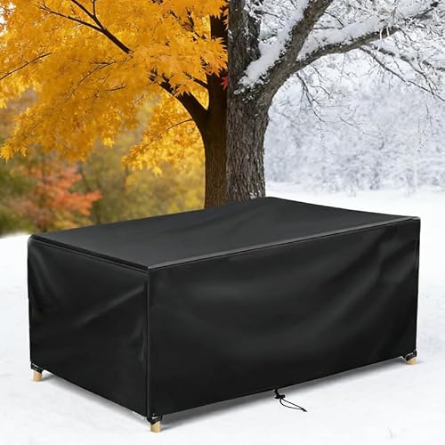 Housse Salon de Jardin Exterieur Imperméable 210x100x74/L x Largeur x H Rectangulaire Housse Table et Chaise de Jardin,Bache Meubles Housses de Protection Table Extérieure avec Cordon de Serrage