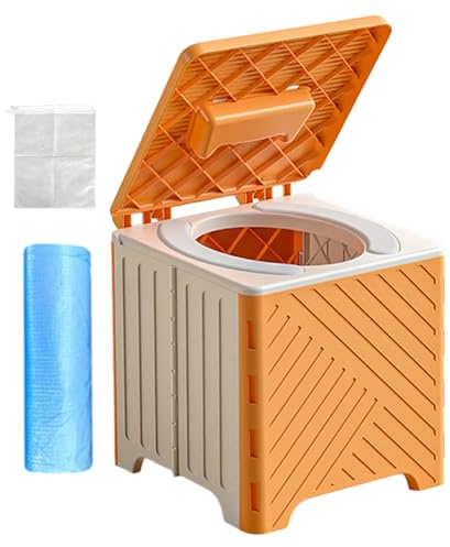 Bärbar campingtoalett, vikbar halkfri resepotta med PVC-, kompakt toalett för äldre, patienter, sjukhus, utomhusevenemang, camping, bilresor
