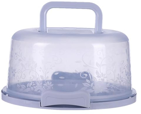 Porta Torta con Coperchio e Manico, Contenitore per Torte Rotondo Portatile con Chiusura Sicura, Recipiente Riutilizzabile Ermetico Trasparente per Cupcake, Dessert, Esposizione in Pasticceria
