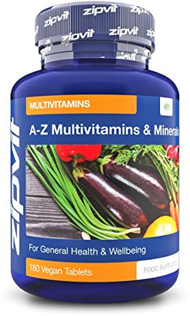 Zipvit Multivitamin Tablets - Vegan Multivitamin for Women & Men - 180 Tablets - 6 Months Supply - with 25 Essential Active Vitamins & Minerals. Supports Bone Health and Your Immune System.