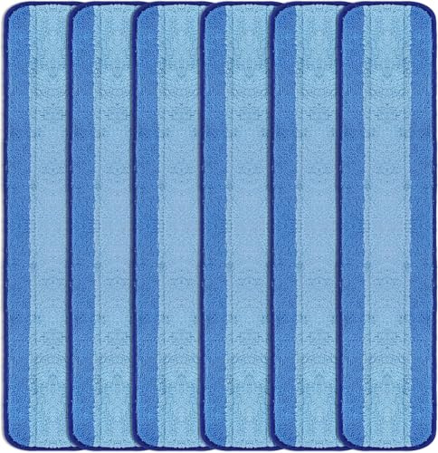 LTWHOME 60cm microfibre bleu remplacement balai tapis pour nettoyer Étage humide ou sec (paquet de 6)