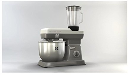 Herzberg, Robot Petrin Multifonction, Blender en Verre, Puissance 1200 W max, Réglage de 6 Vitesses, Capacité du Bol 6.5L, Inox, Couleur Rouge