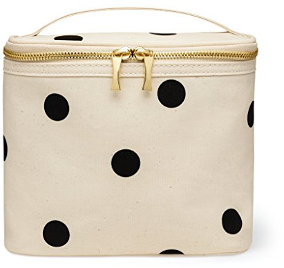 Kate Spade New York Insulated Soft Cooler Lunch Tote with Double Zipper Close and Carrying Handle, Big Deco Dot